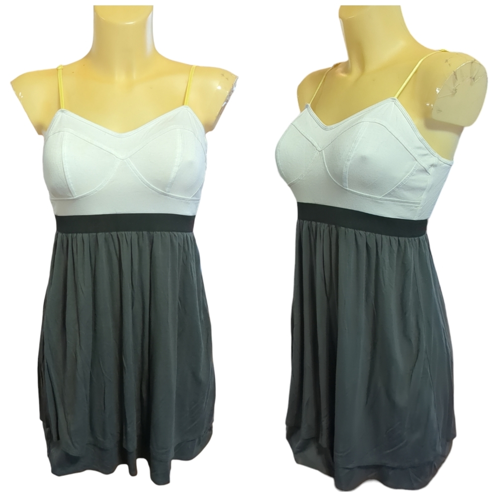 ❗$1 Bundled❗ELLE White Black Grey Yellow Spaghetti Strap Mini Dress
